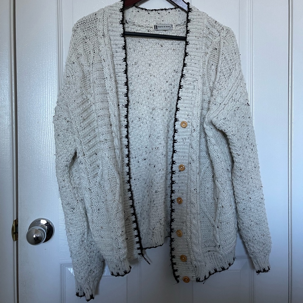 Vintage Oversized Cable Knit Cardigan